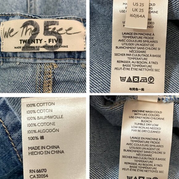 Free People East of Eden Medium Wash Denim Belted Mini Skirt Sizes 26 & 25 NWT - Picture 12 of 13